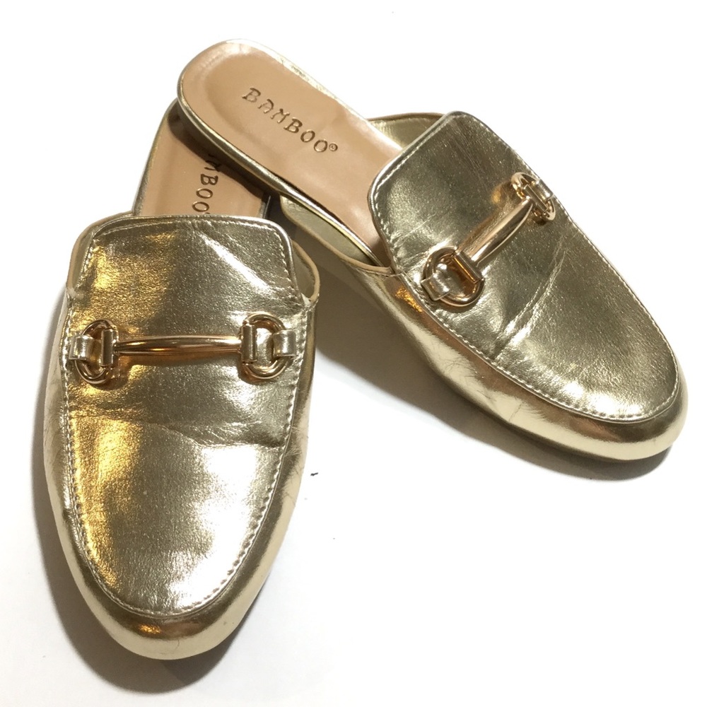 Bamboo gold mules
